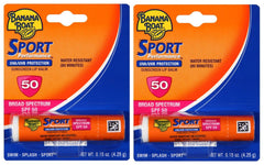 Banana Boat Sport front packaging showing two SPF 50 tubes for reliable protection