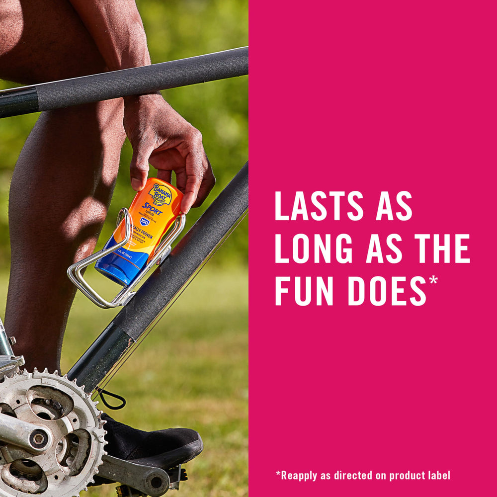 Banana Boat next to common items showing 6oz size and portability benefit