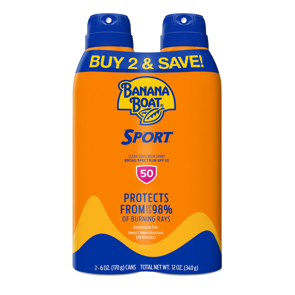 Banana Boat front packaging showing SPF 50 protection