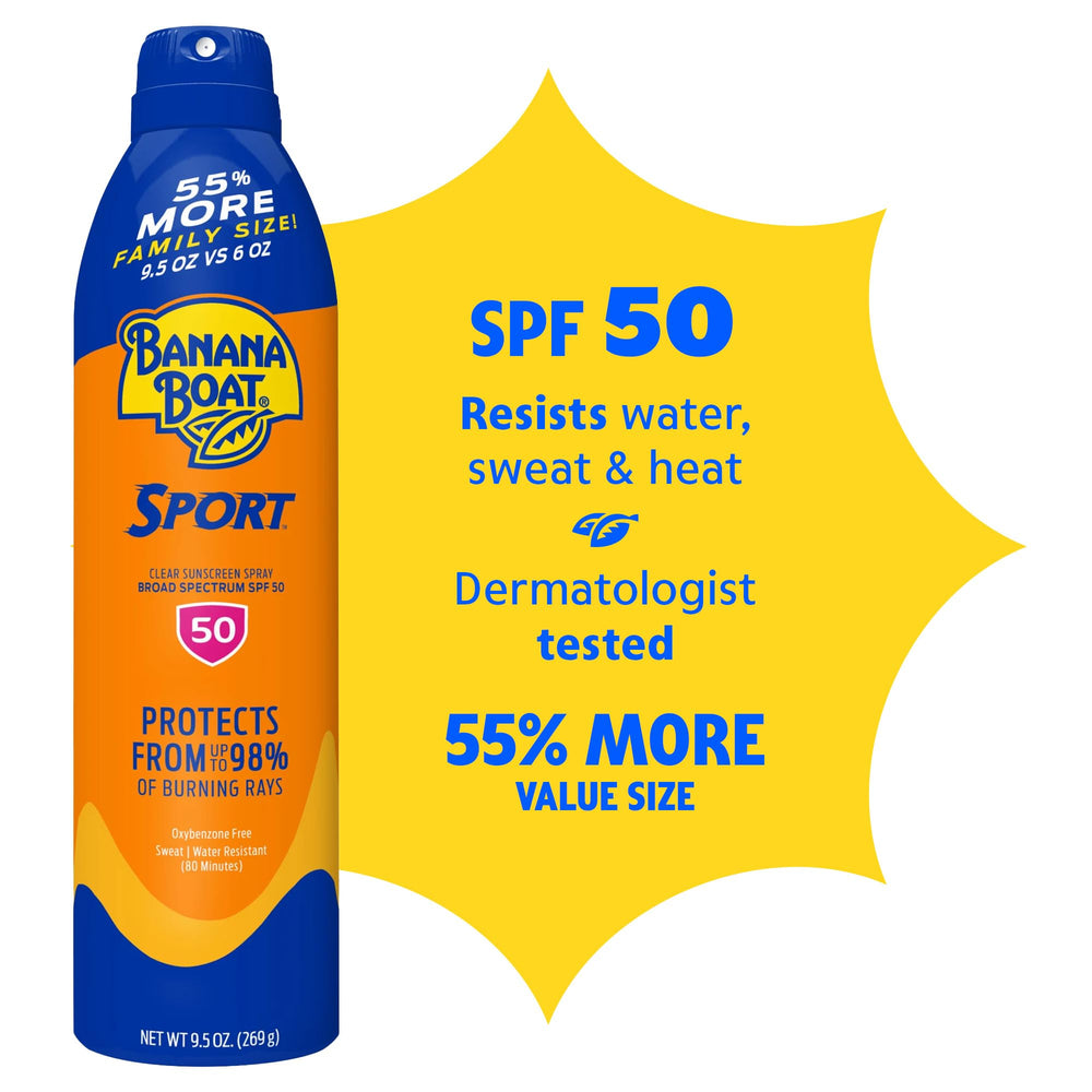 Banana Boat side label highlighting oxybenzone and octinoxate free benefit