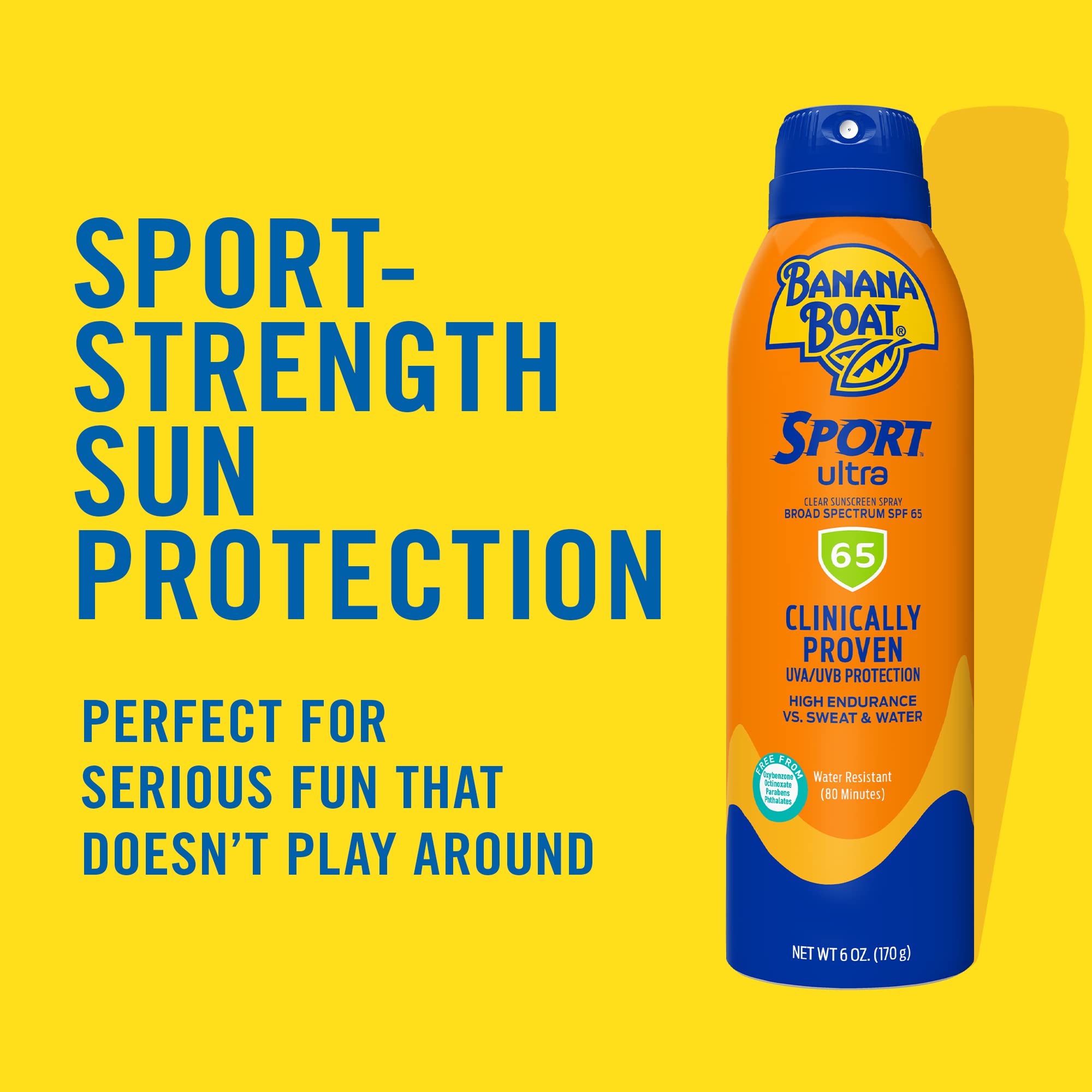 Banana Boat side profile of 6oz can highlighting nozzle and portability