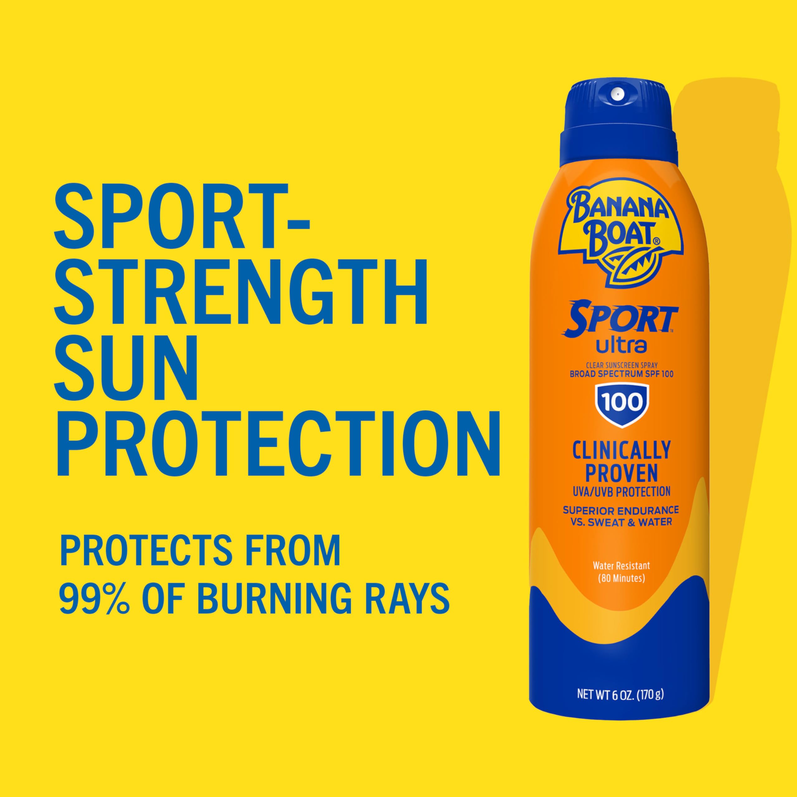 Banana Boat spray nozzle closeup for easy targeted application benefit