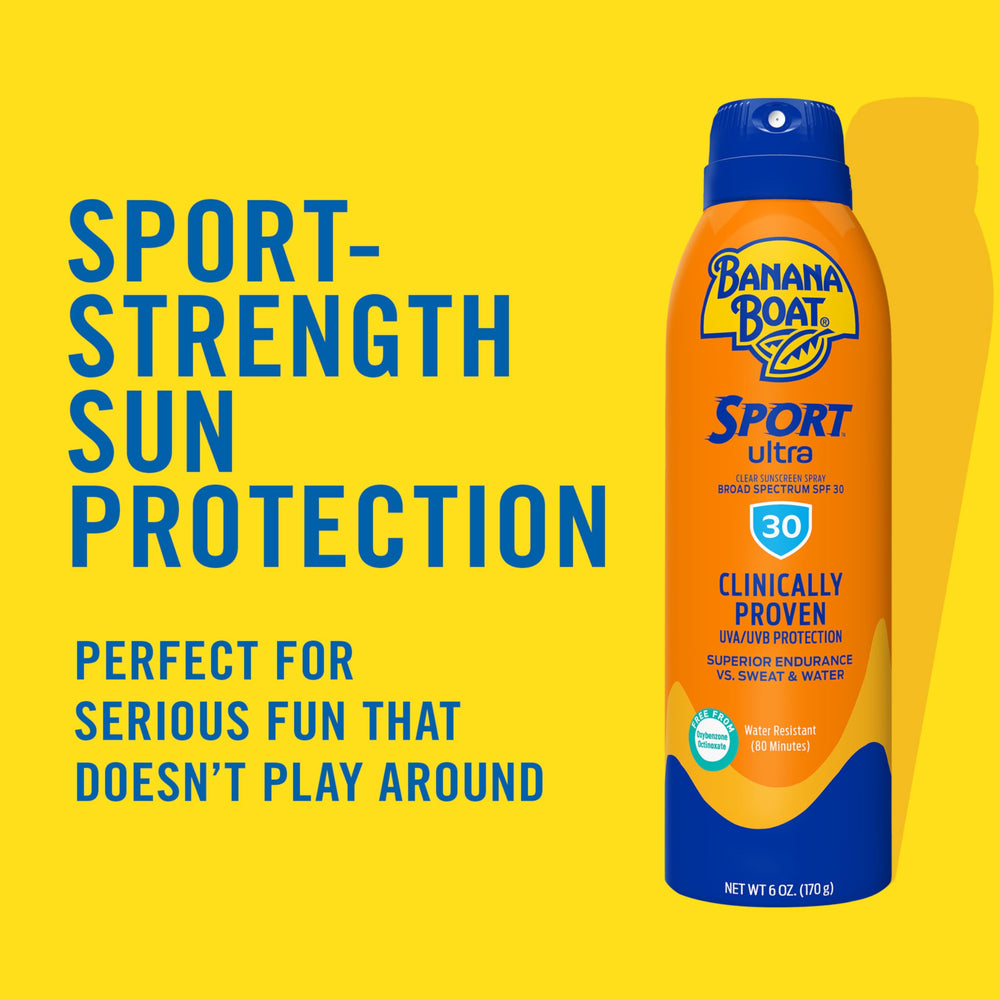 Banana Boat side label close-up highlighting ingredients and water resistance