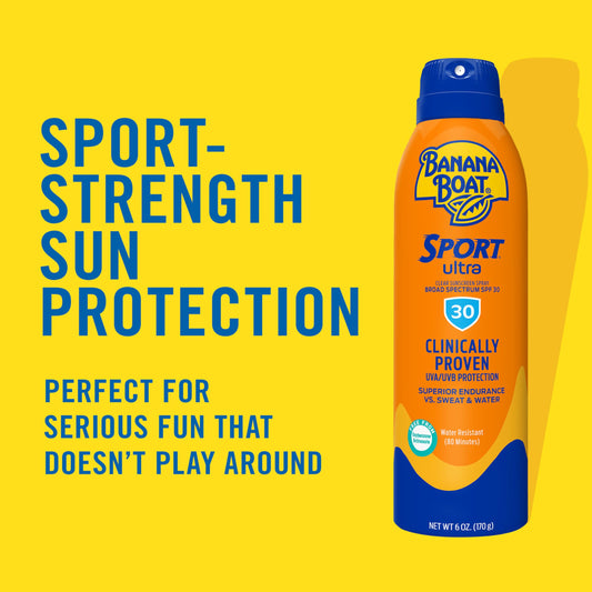 Banana Boat side label close-up highlighting ingredients and water resistance