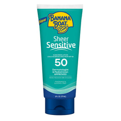 Banana Boat bottle front view showing SPF 50 benefit
