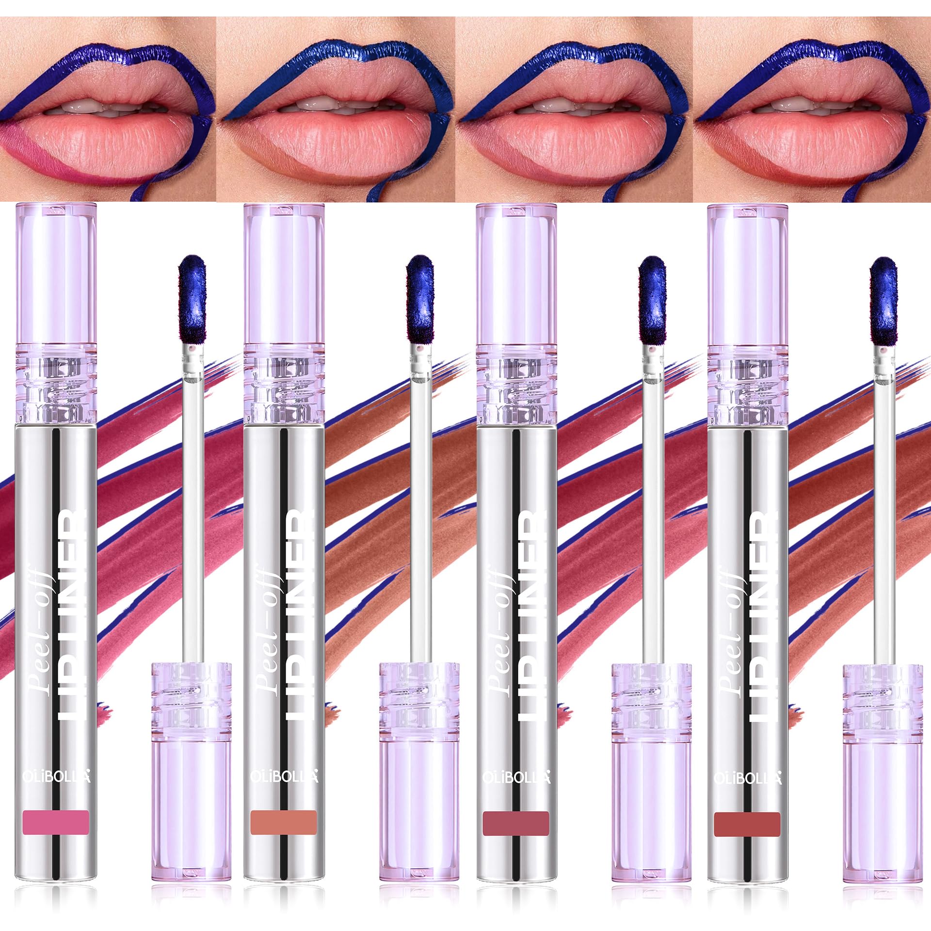 BANGFENG front packaging showing four peel-off lip liners and color variety for easy selection