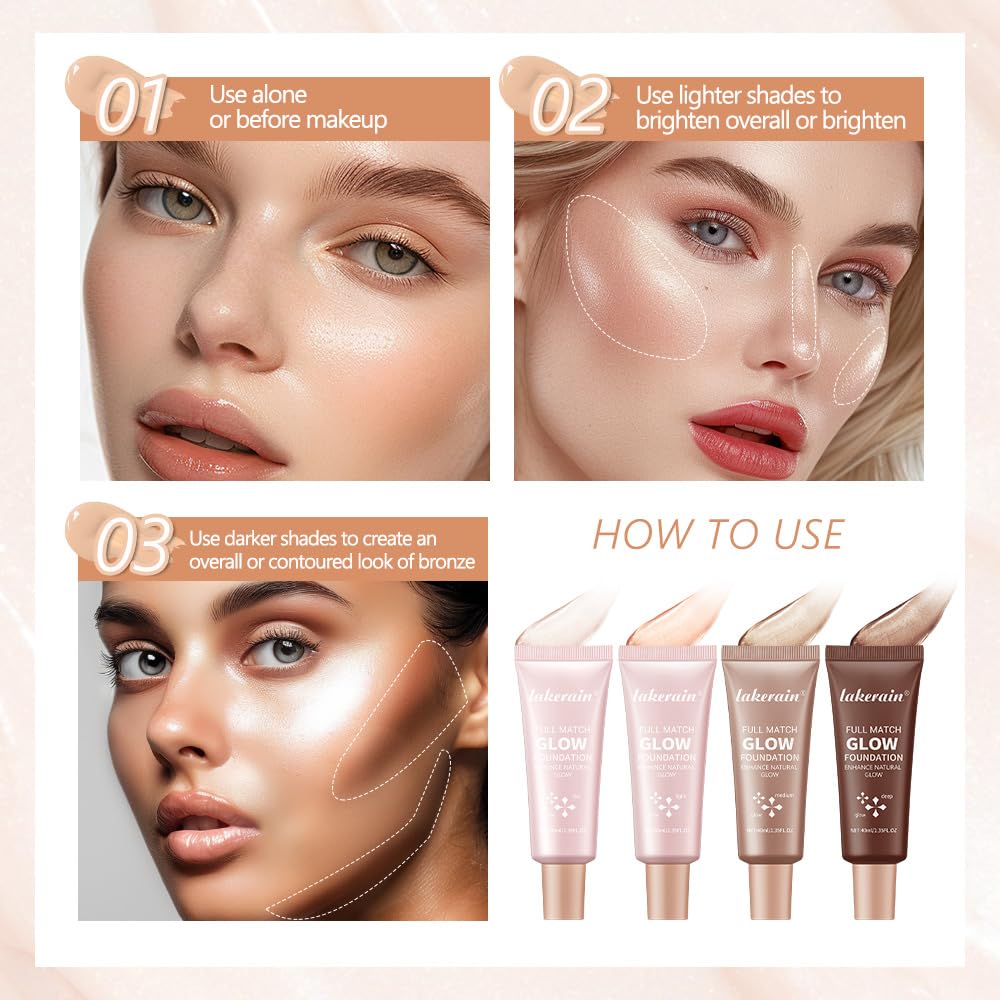 BANGFENG glotion applied on cheekbone for instant highlight and lift