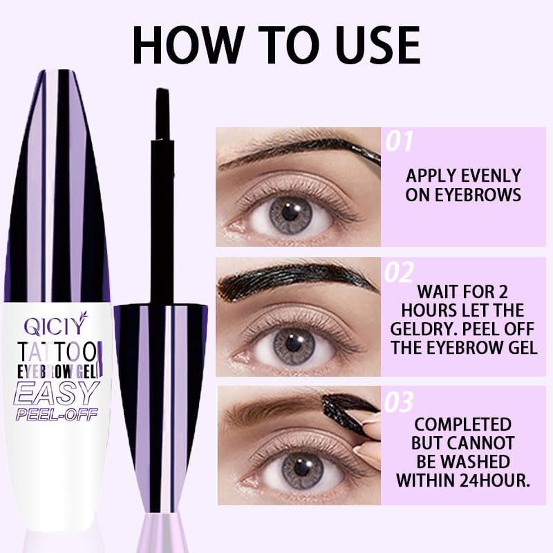 BANGFENG peeling film being removed revealing defined brows and painless removal
