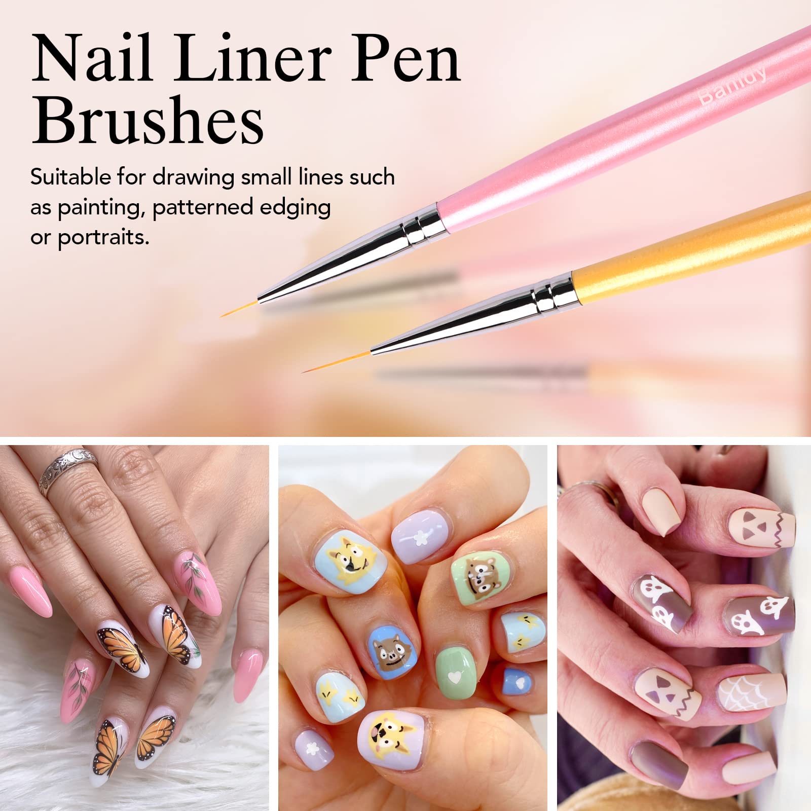 Banidy applying builder brush to nail extension demonstrating smooth shaping