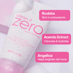 BANILA CO creamy paste transforming into foam texture benefit