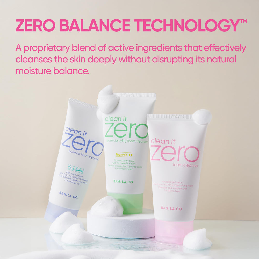 BANILA CO dense lather in hand demonstrating gentle cleansing