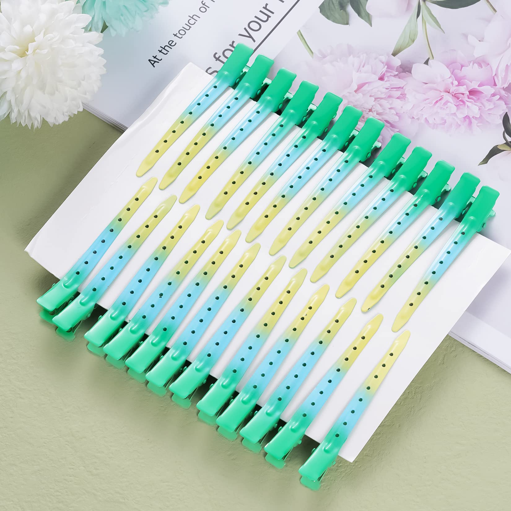 Bantoye clips holding hair during blow-drying to speed up styling
