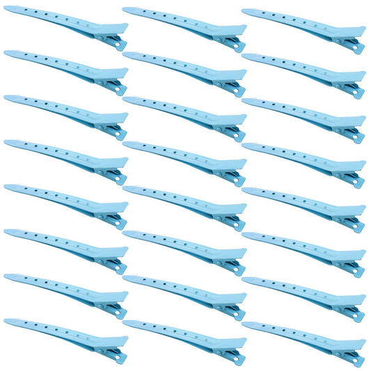 Bantoye front view of 24 blue duck bill clips showing pack contents benefit organization