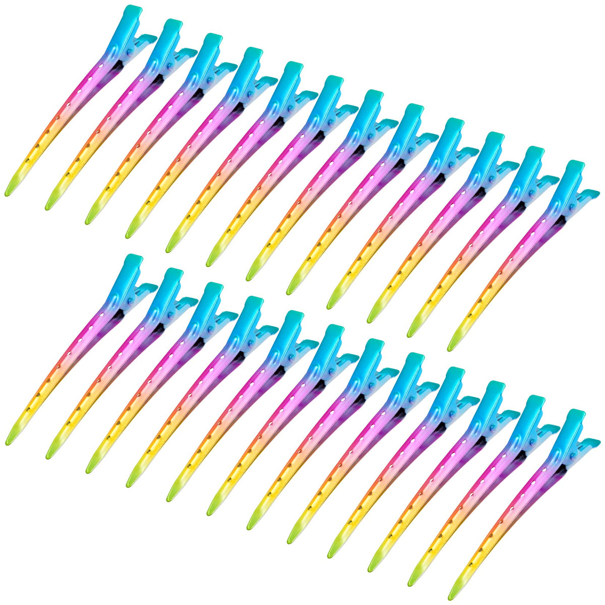 Bantoye front packaging showing 24 rainbow duckbill clips and pack benefit organization