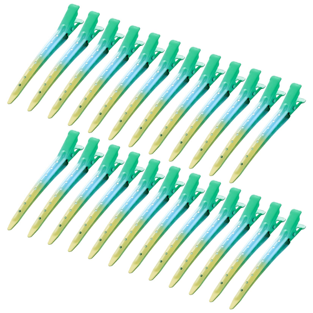 Bantoye front pack of 24 gradient green clips showing quantity and style benefit