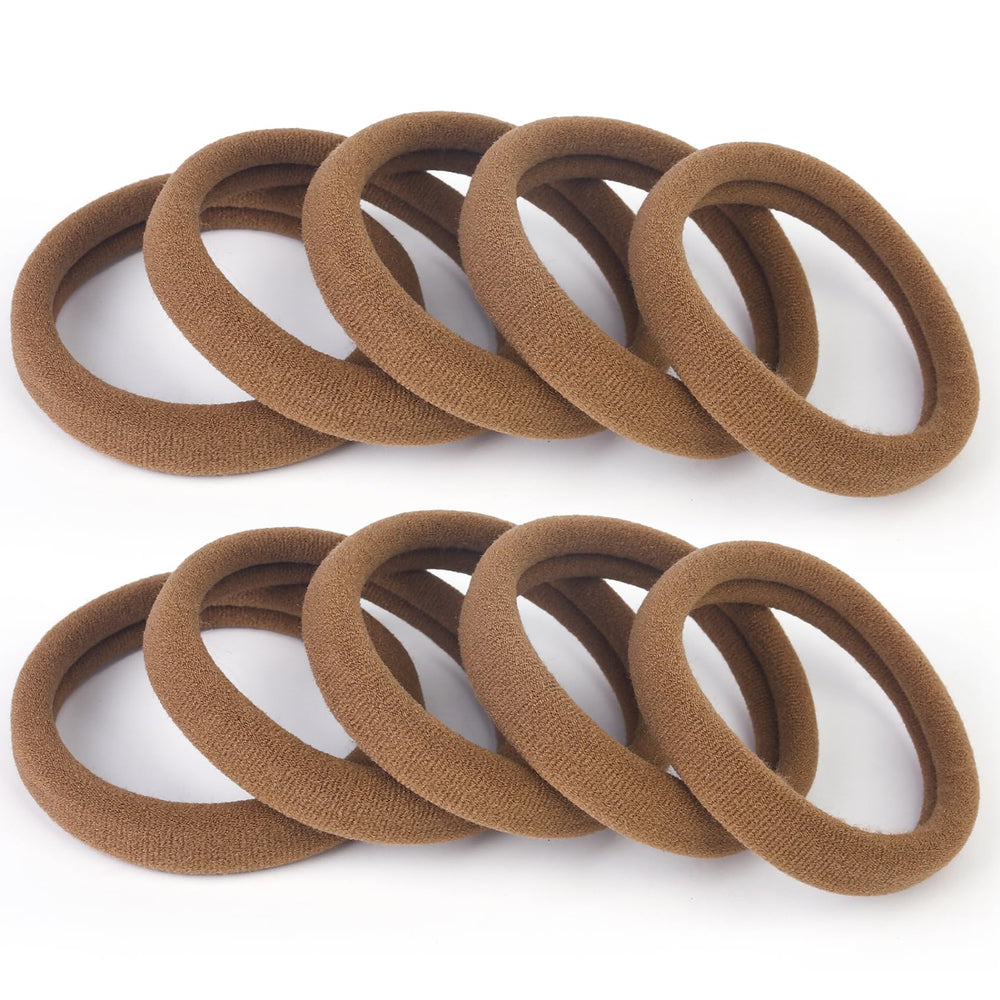 BAOLI front packaging showing 100 light brown hair ties for easy bulk storage and quick access