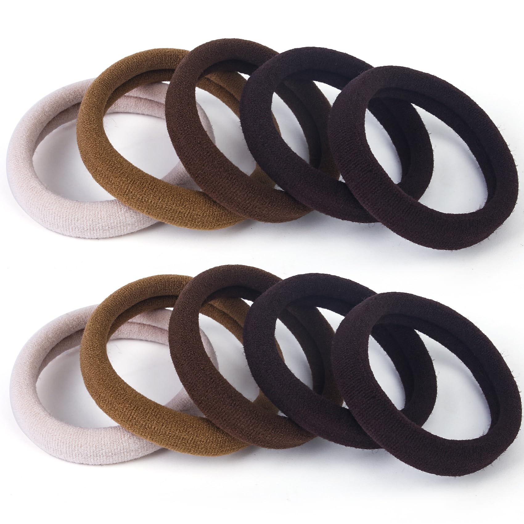 BAOLI front view of 100-piece pouch showing neutral brown hair ties and organized storage benefit