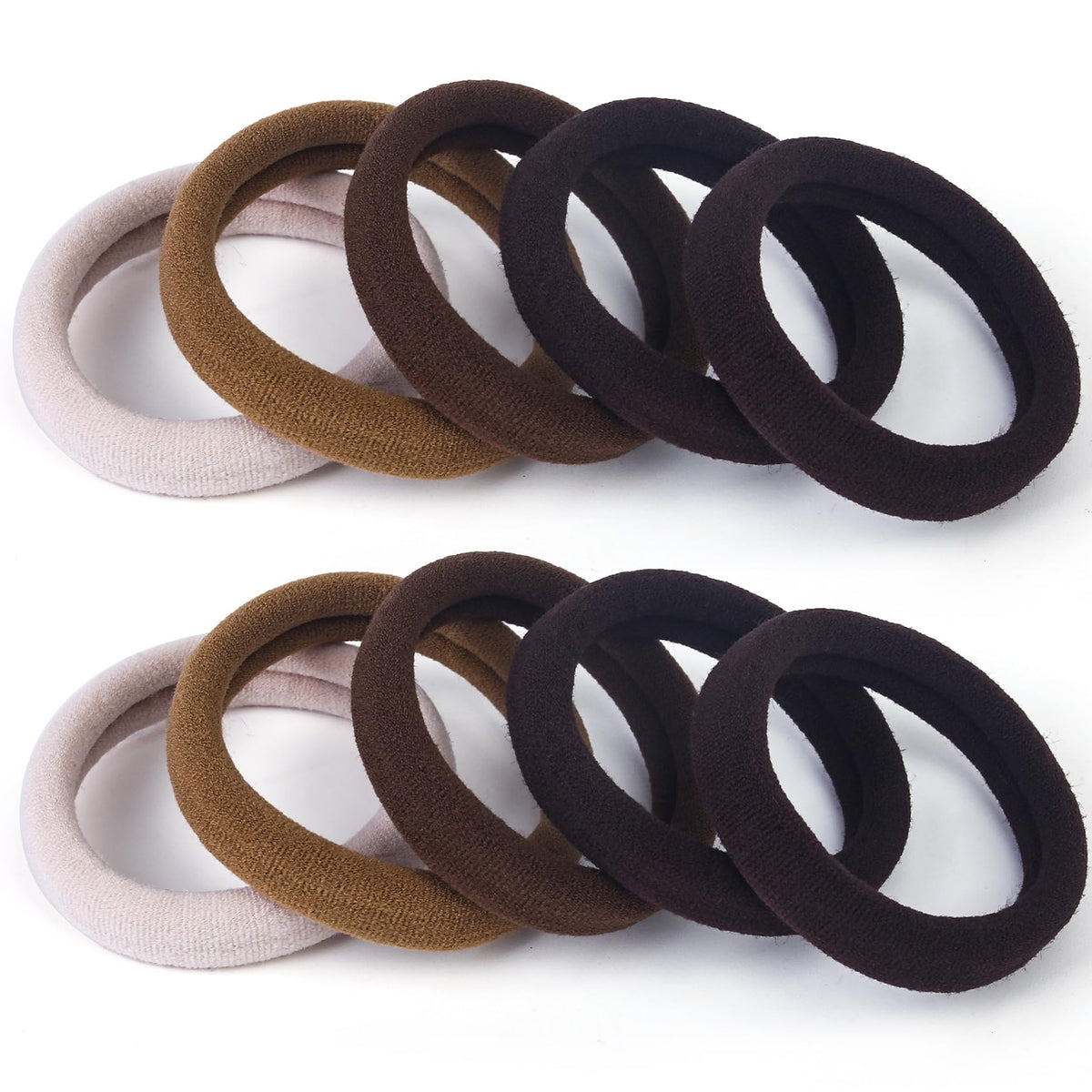 BAOLI front view of 100-piece pouch showing neutral brown hair ties and organized storage benefit