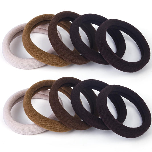 BAOLI front view of 100-piece pouch showing neutral brown hair ties and organized storage benefit