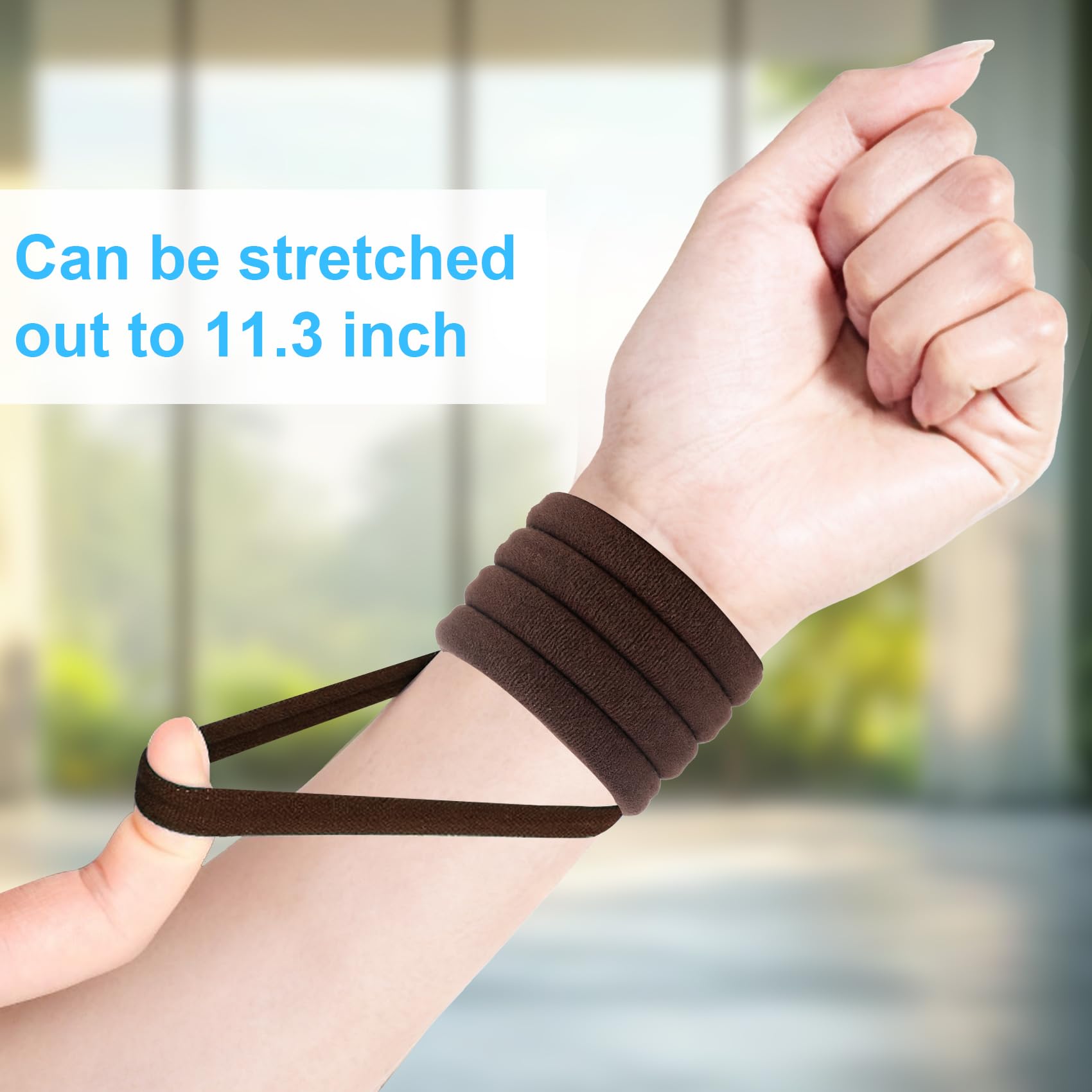 BAOLI hair tie holding a thick high ponytail for secure no-crease benefit