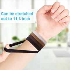 BAOLI band in a thick ponytail demonstrating strong hold and no creasing benefit
