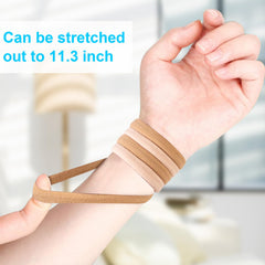 BAOLI hair ties next to a hand for scale showing large 2-inch diameter usability