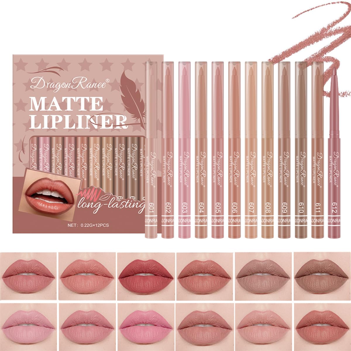 Baorder front packaging showing pink gift box and twelve pencils for organized storage