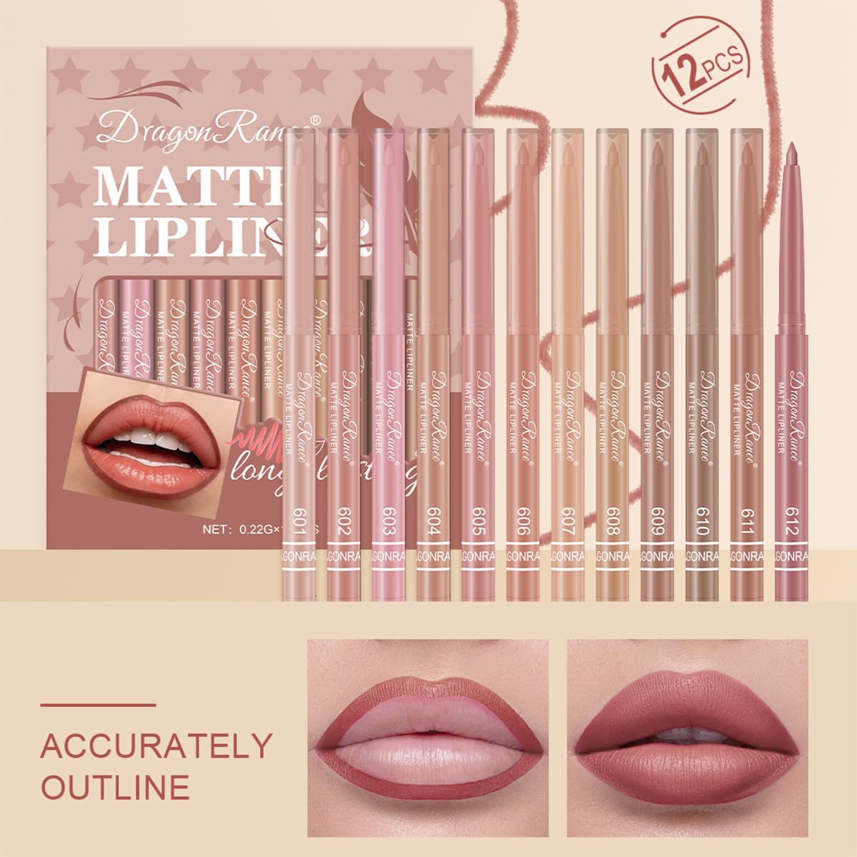 Baorder pencil tip closeup showing precision tip for accurate lip definition