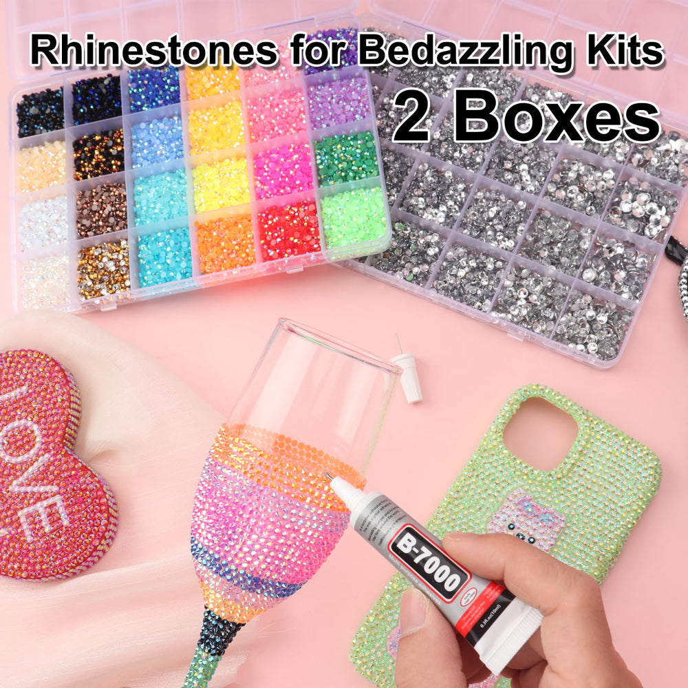 BAOYAALIN clear silver rhinestones in 2–6mm sizes showing variety and layering options