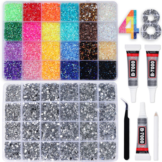 BAOYAALIN front packaging showing both rhinestone organizer boxes and included tools for easy selection
