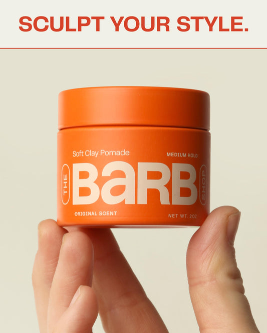 The Barb Shop open jar close-up of soft clay texture for easy spread