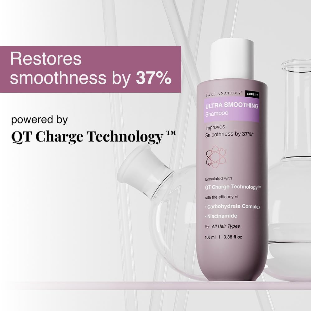 Bare Anatomy shampoo pour close-up showing silky texture and consistency