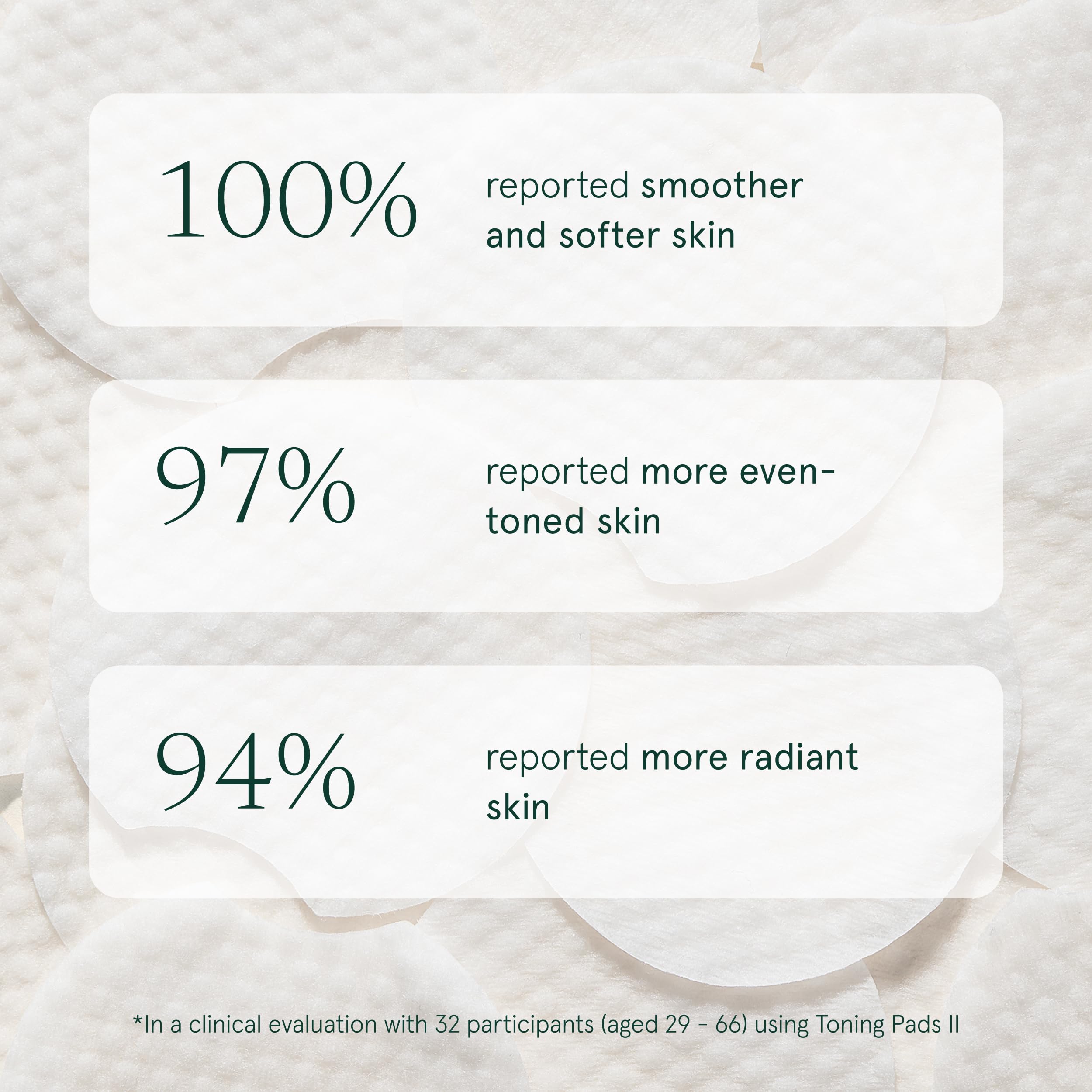 Barefaced pad in hand gently wiping cheek demonstrating easy application