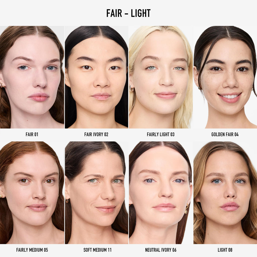bareMinerals kabuki brush applying powder for smooth, buildable coverage benefit