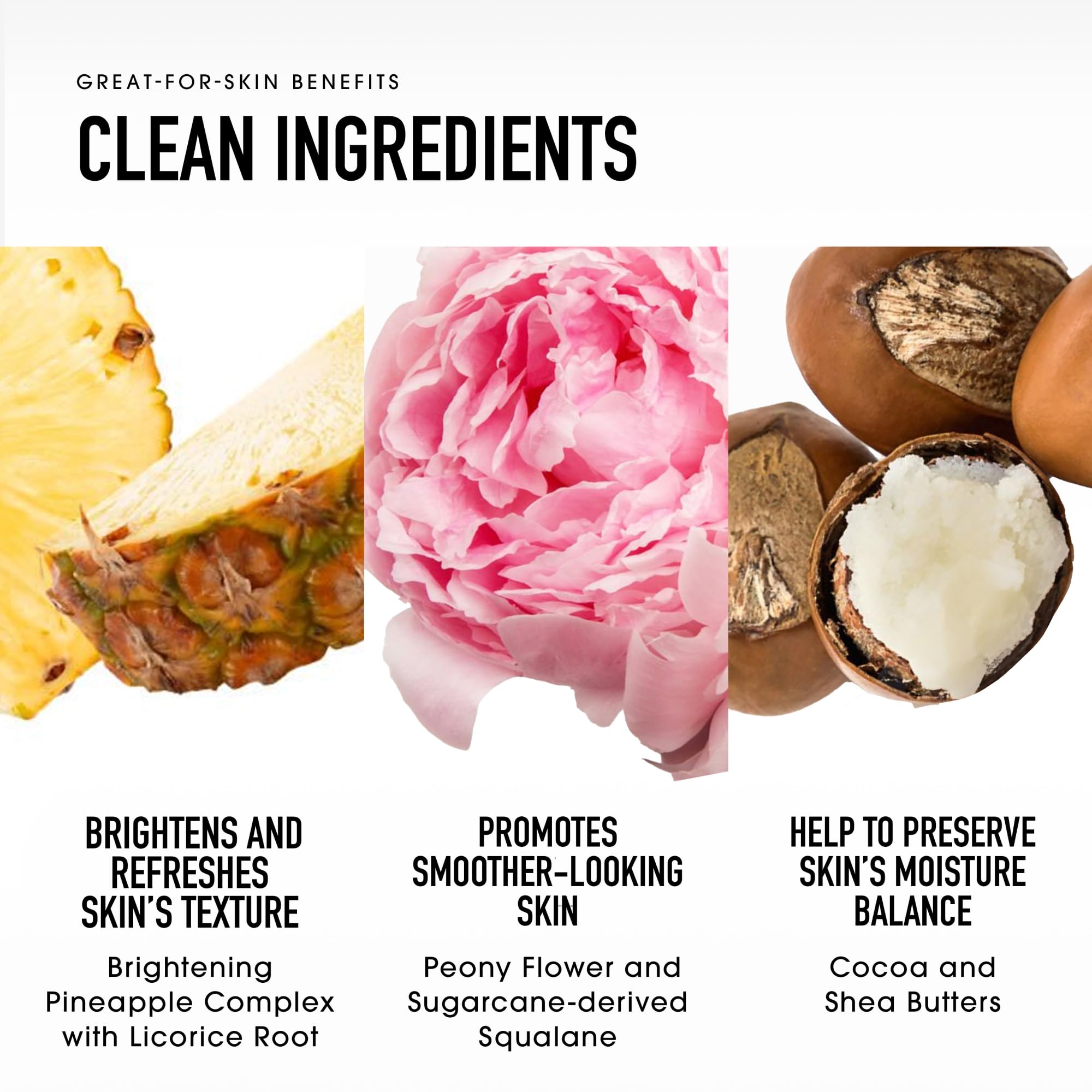 bareMinerals split-face before and after showing pore-blurring, matte result