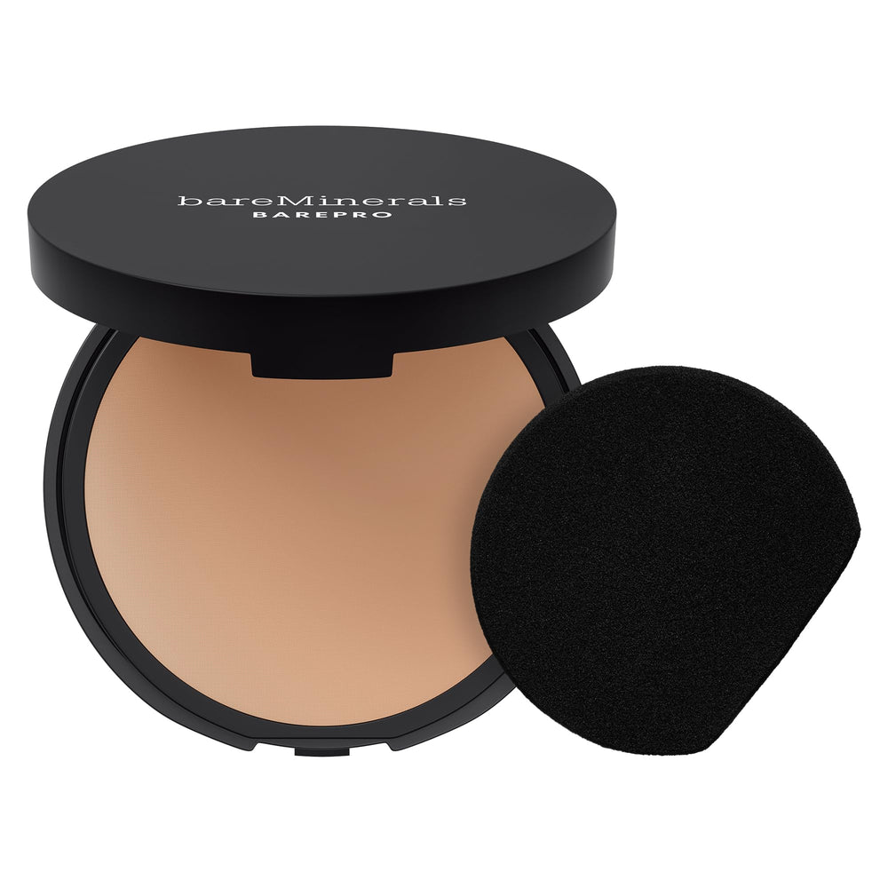 bareMinerals compact front view showing shade Medium 32 Cool and travel-ready benefit