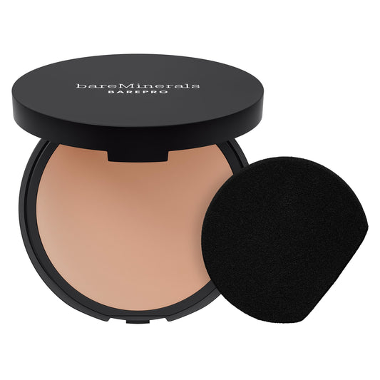 bareMinerals compact front view showing sleek matte packaging and shade name