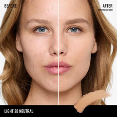 bareMinerals open compact revealing pressed powder pan and mirror for quick touch-ups