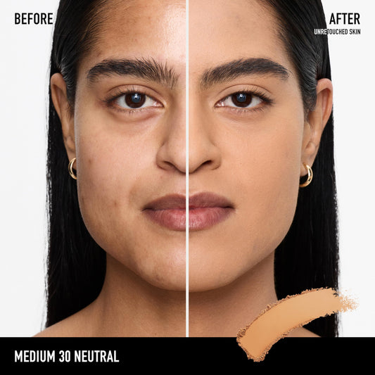 bareMinerals compact open displaying pressed powder surface and product shade accuracy