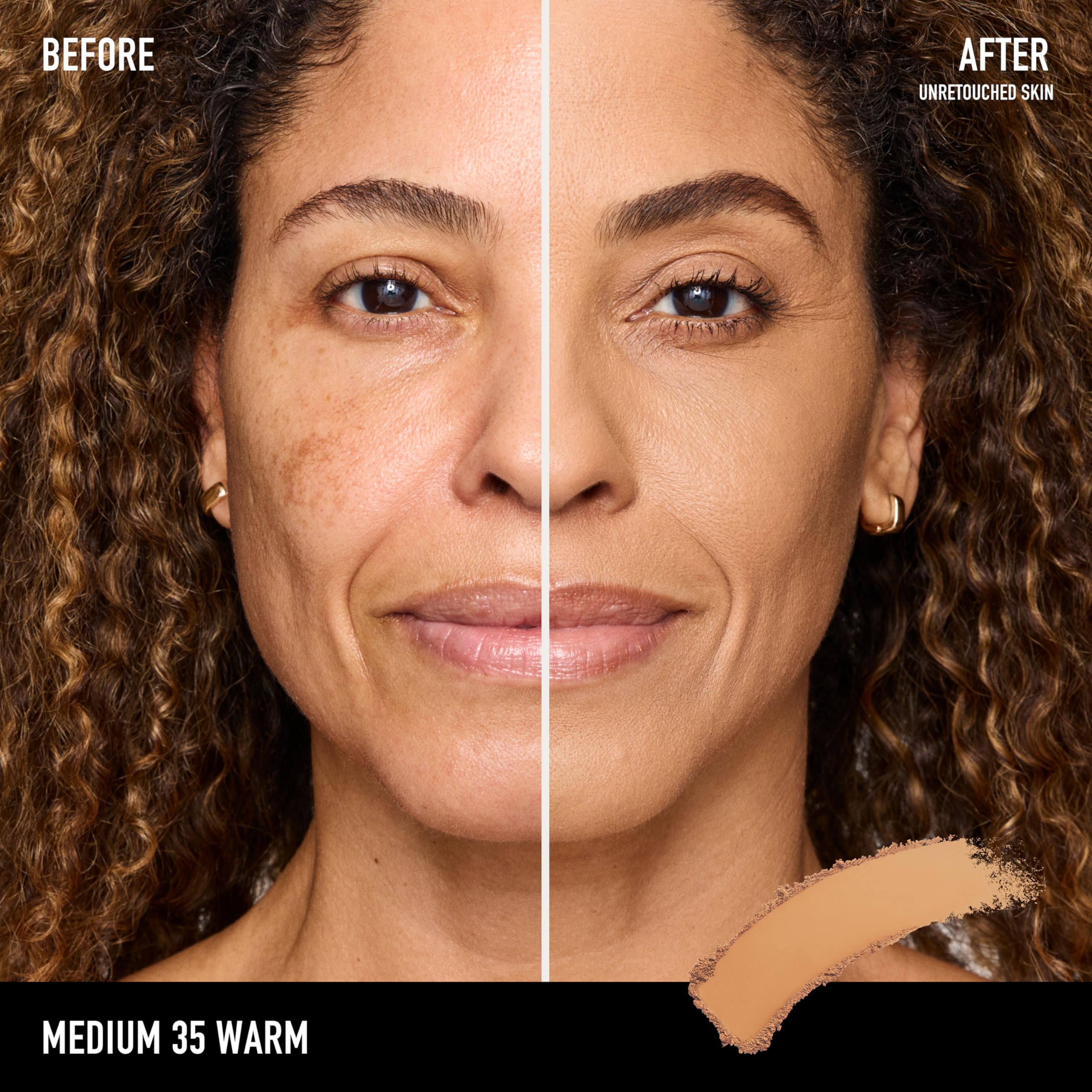 bareMinerals compact open to reveal medium 35 warm powder and mirror