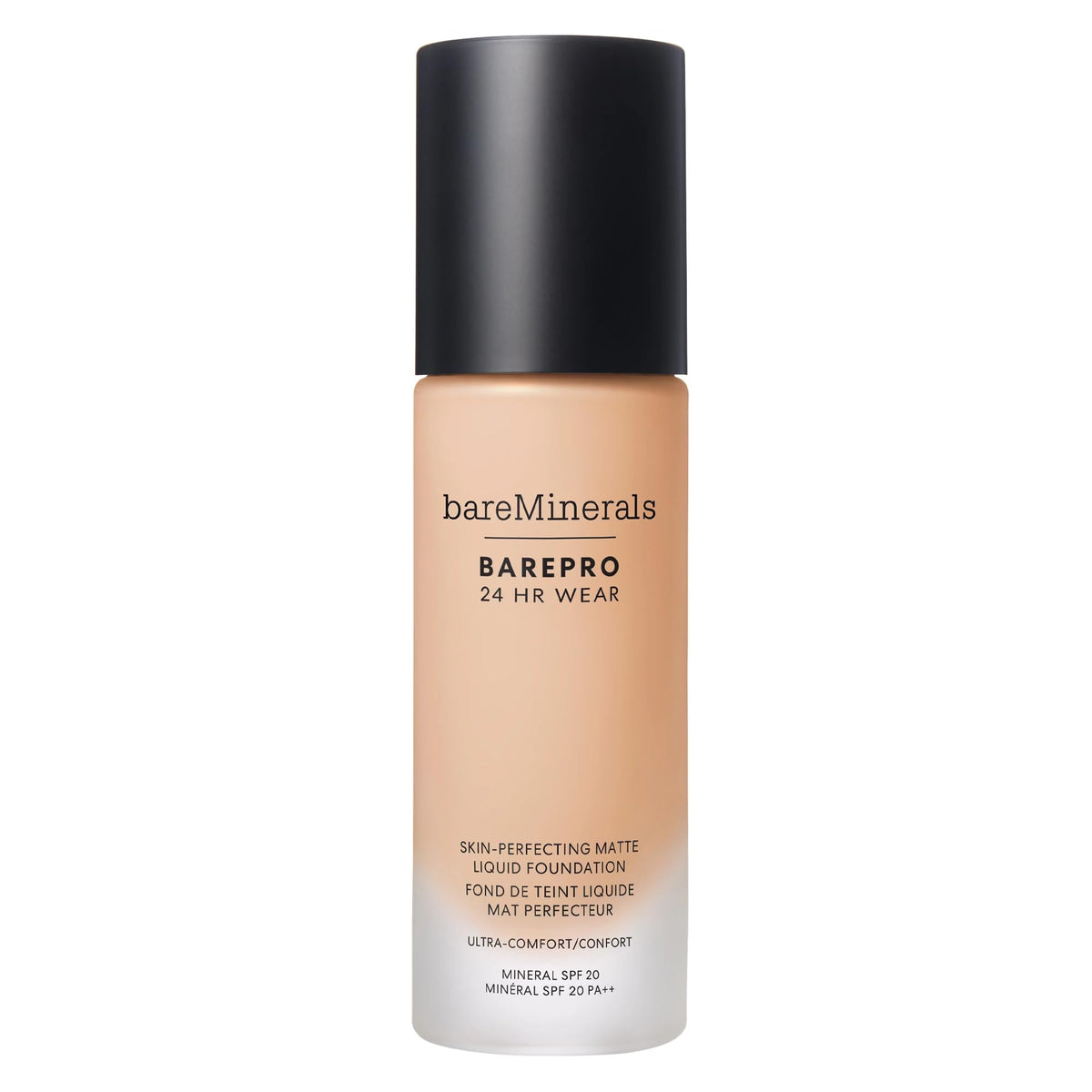 bareMinerals barePro front bottle shows packaging and product benefit