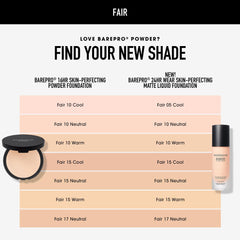 bareMinerals foundation inside a makeup bag staged scene showing everyday use benefit: convenient carry