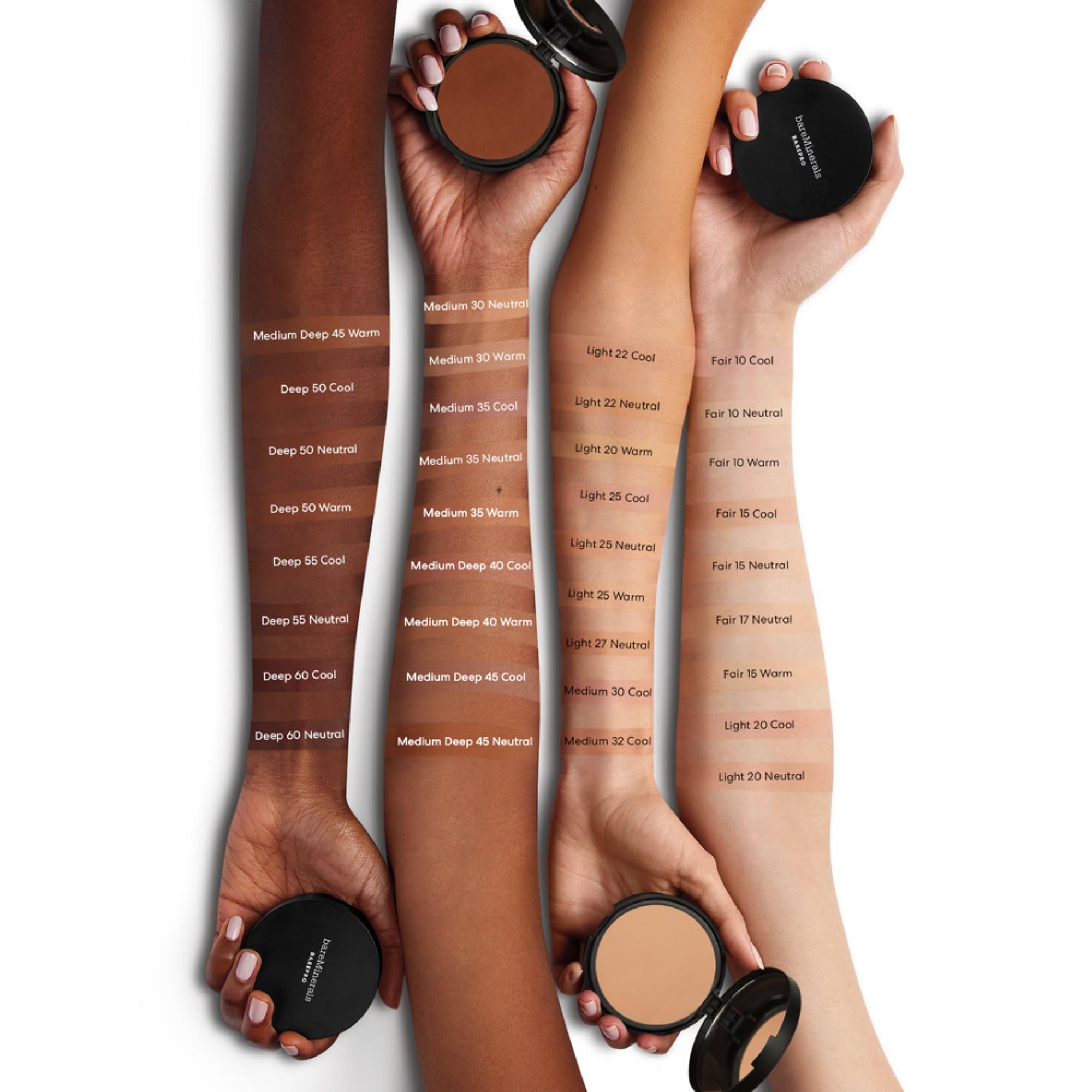 bareMinerals model wearing powder foundation for natural matte skin benefit