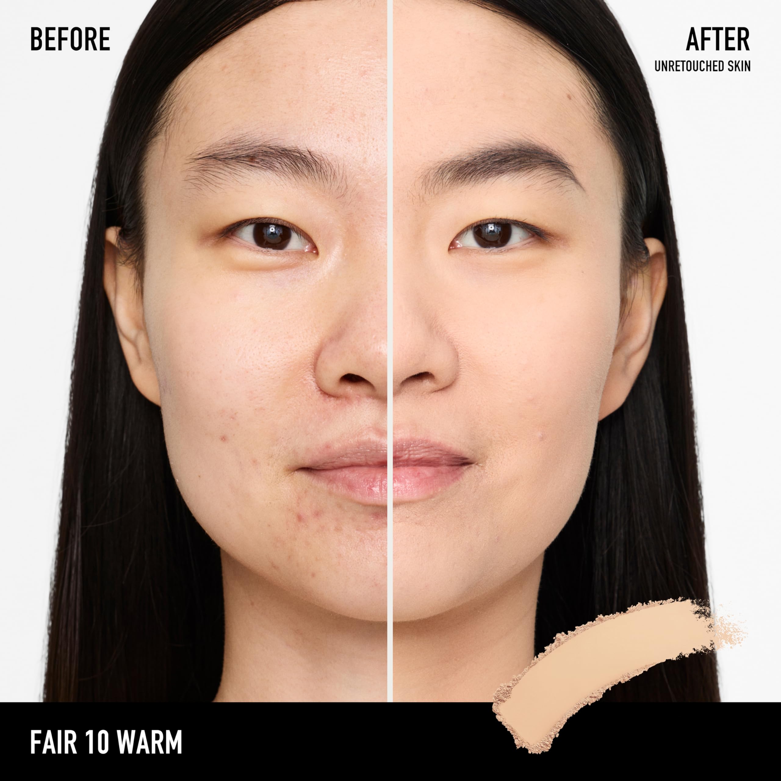 bareMinerals open compact revealing pressed powder and sponge for easy on-the-go touch-ups