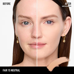 bareMinerals open compact with sponge highlighting portable touch-up benefit