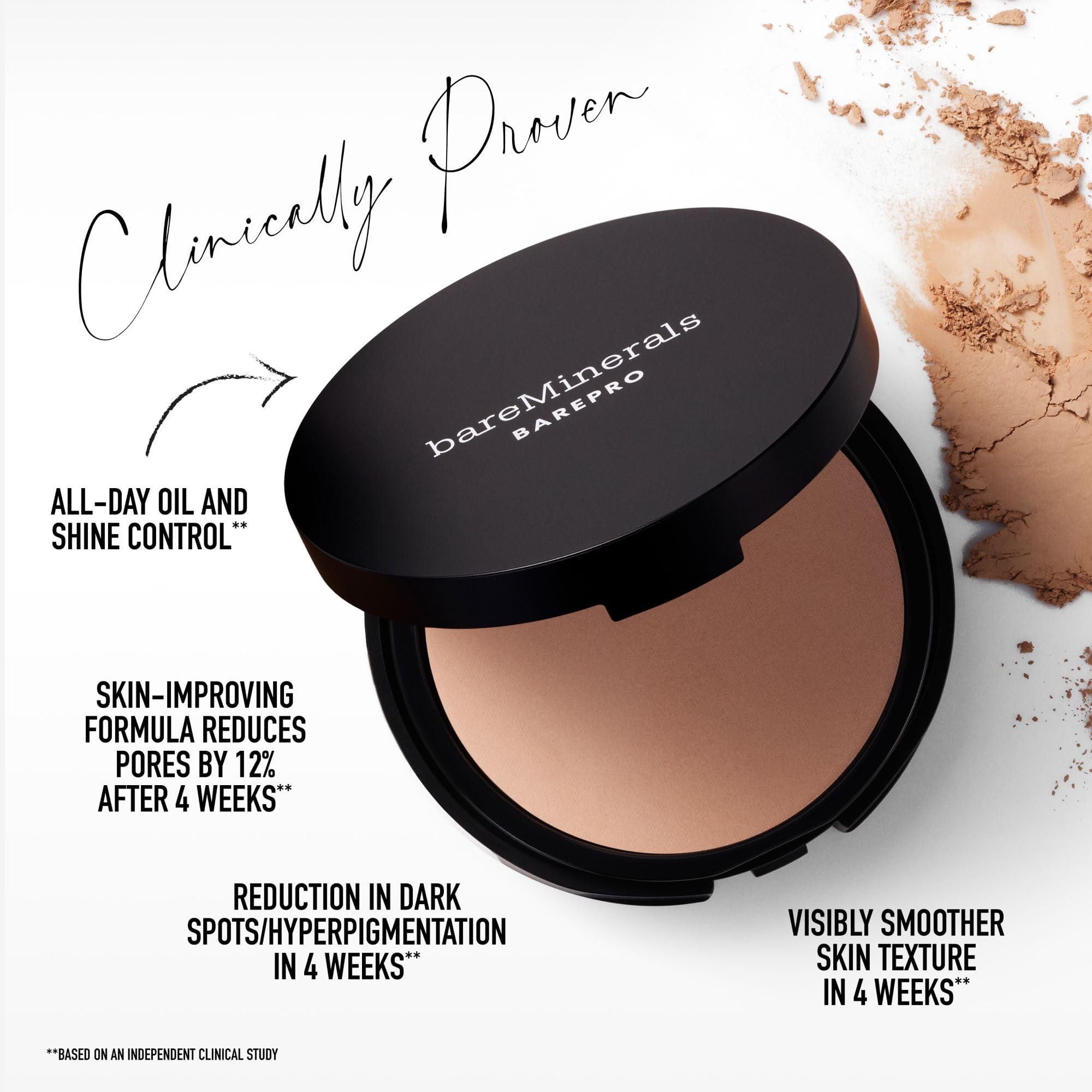 bareMinerals powder texture close-up highlighting smooth, matte finish