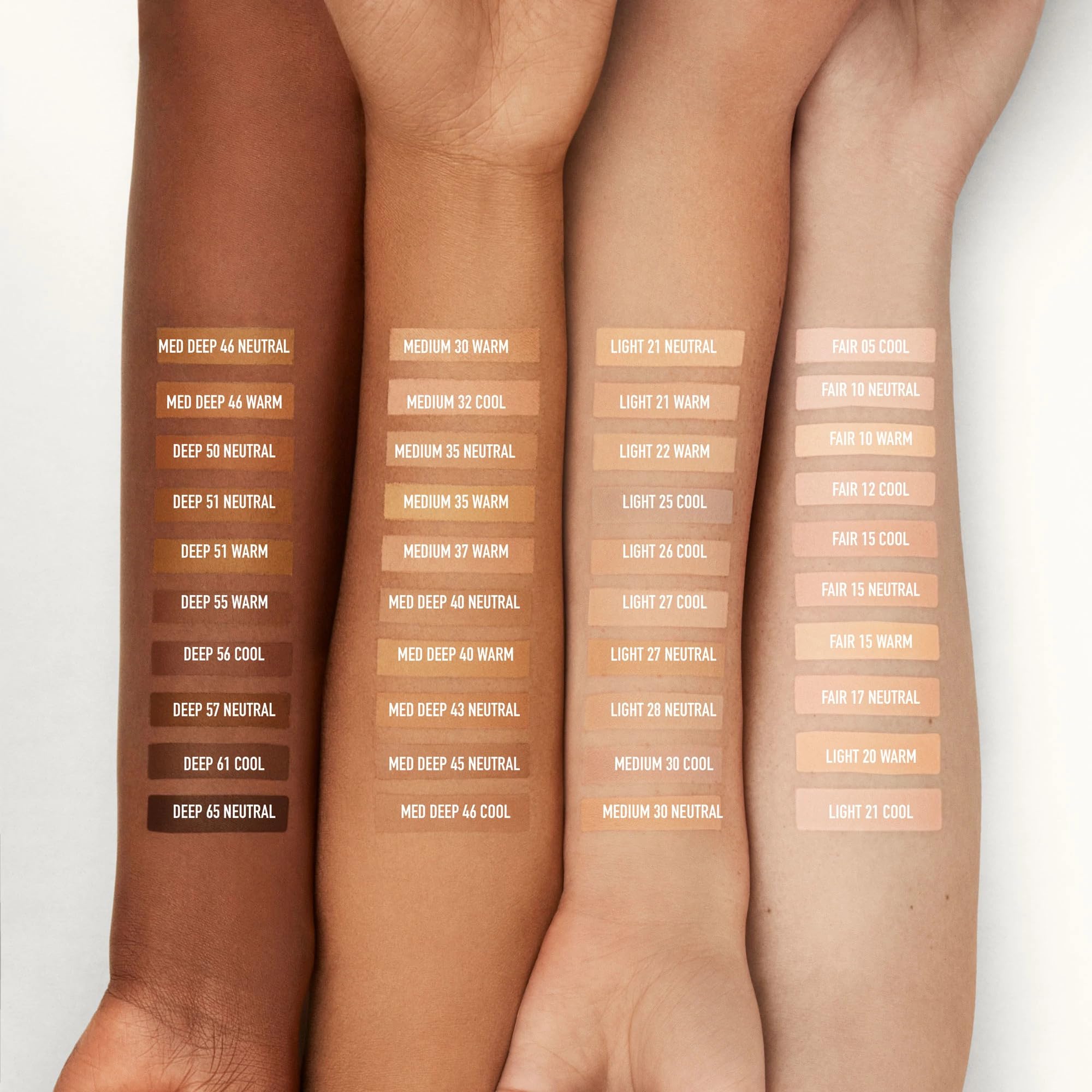 bareMinerals arm swatches showing shade range for accurate matching benefit