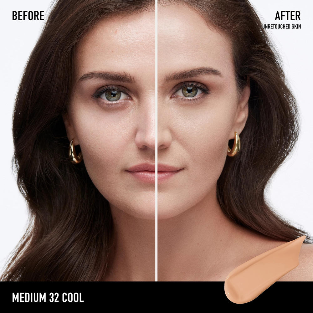 bareMinerals arm swatches across skin tones showing shade range benefit: find your match