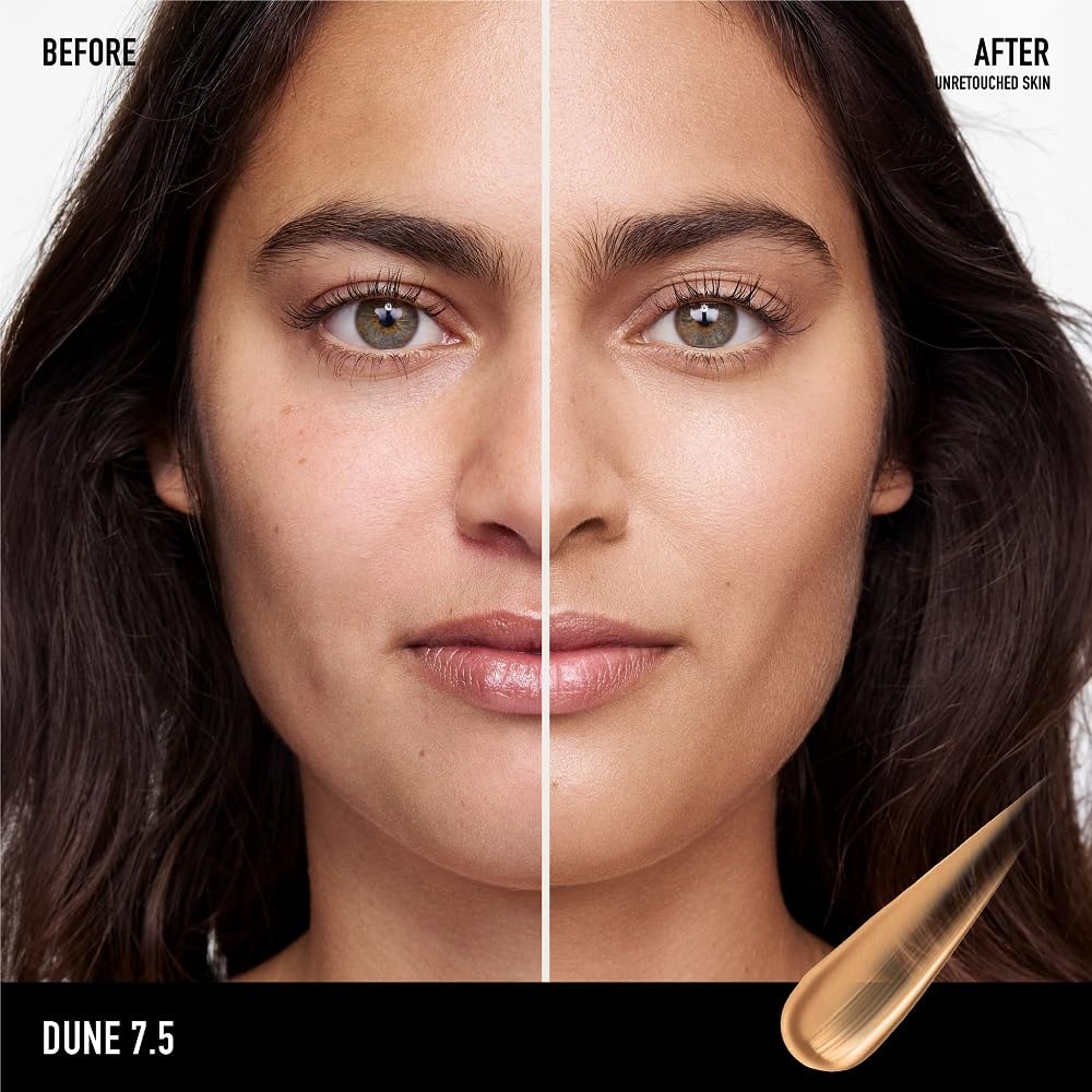 bareMinerals shade dune 7.5 arm swatch demonstrating warm medium coverage