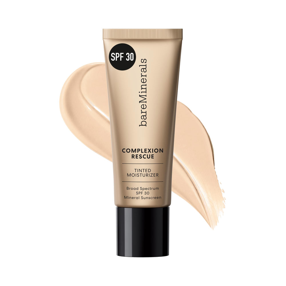 bareMinerals front packaging showing dewy tinted moisturizer benefit